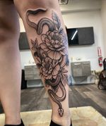 Floral Snake Tattoo 