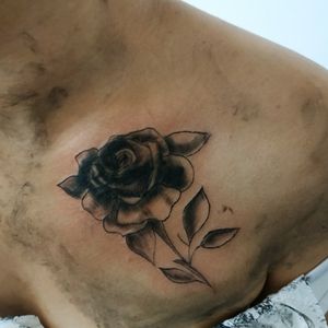 Cover-up tattoo - rose on chest