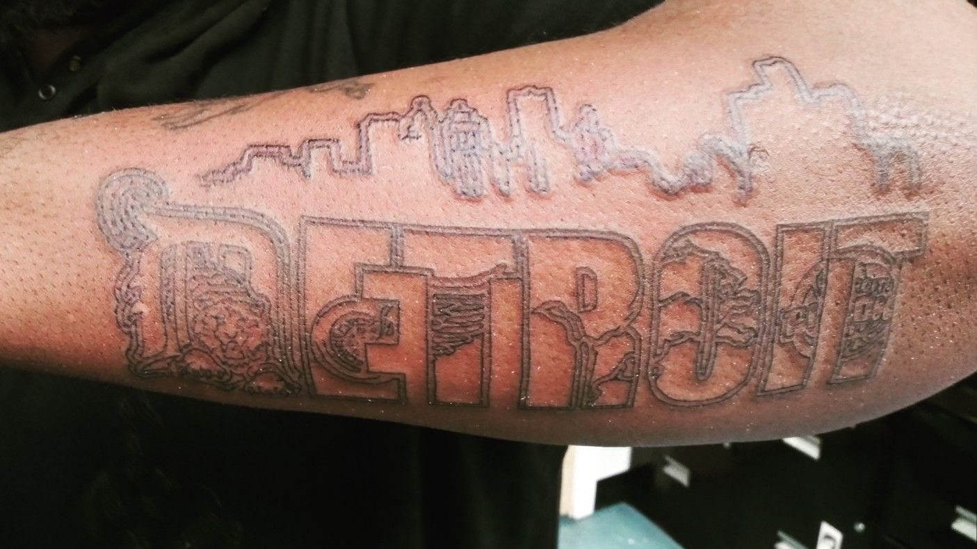 detroit skyline tattoo