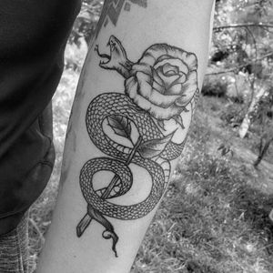 Snake with rose