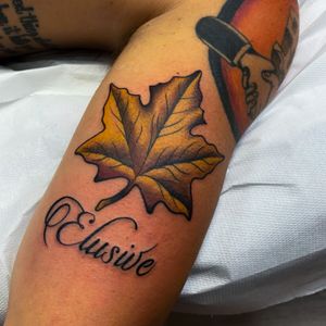 Traditional leaf tattoo 
