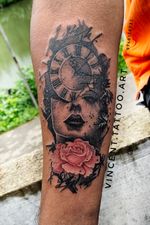 Lady face with flower and broken clock... New work... . Dm for tattooing @sanjay_s78 @vincent.tattoo.art instagram . Call or watspp 9746136732 . #vincenttattooart #freelance #travellingartist #tattoos #tattooideas #tattooart #kochi #ink #tattooartist  #instagram #facebook #instadaily #artlife #inkmag #artlover #vincenttattooart #permanenttattoos  #kerala #kerala360 #picoftheday #vibes  #artworkinstudio #kerala  #instagood #tattoolife