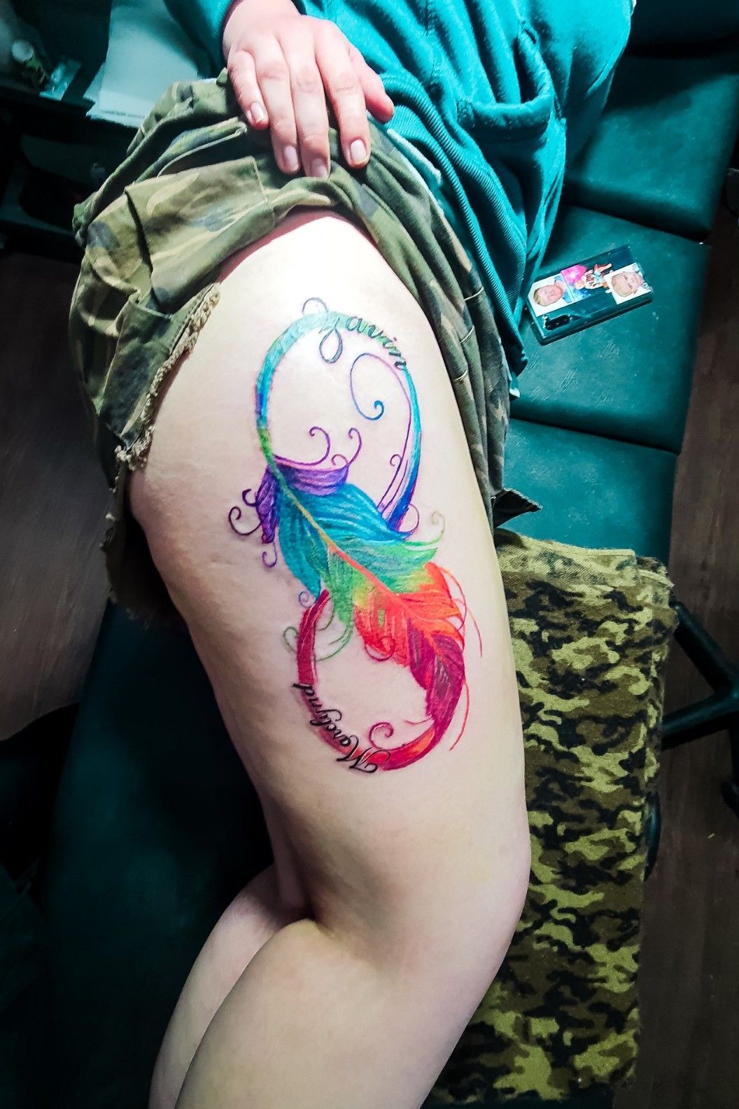 Colorful Feather Tattoo Inked By Black Poison Tattoos – Black Poison Tattoos