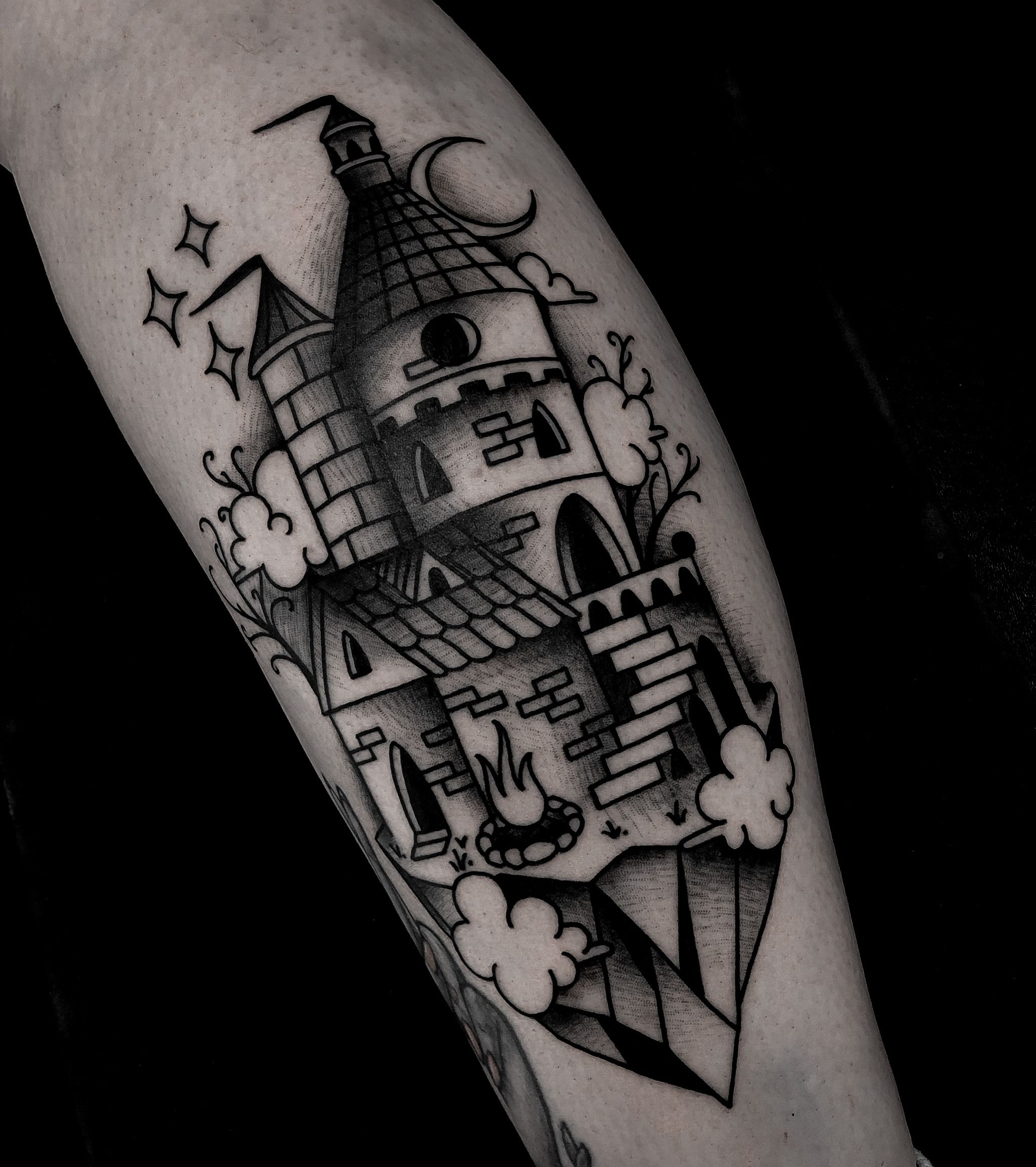 Fun castle from the other day More like this please Thanks for looking   tattoo tattoos tradition in 2023  Creative tattoos Traditional  tattoo flash Go tattoo