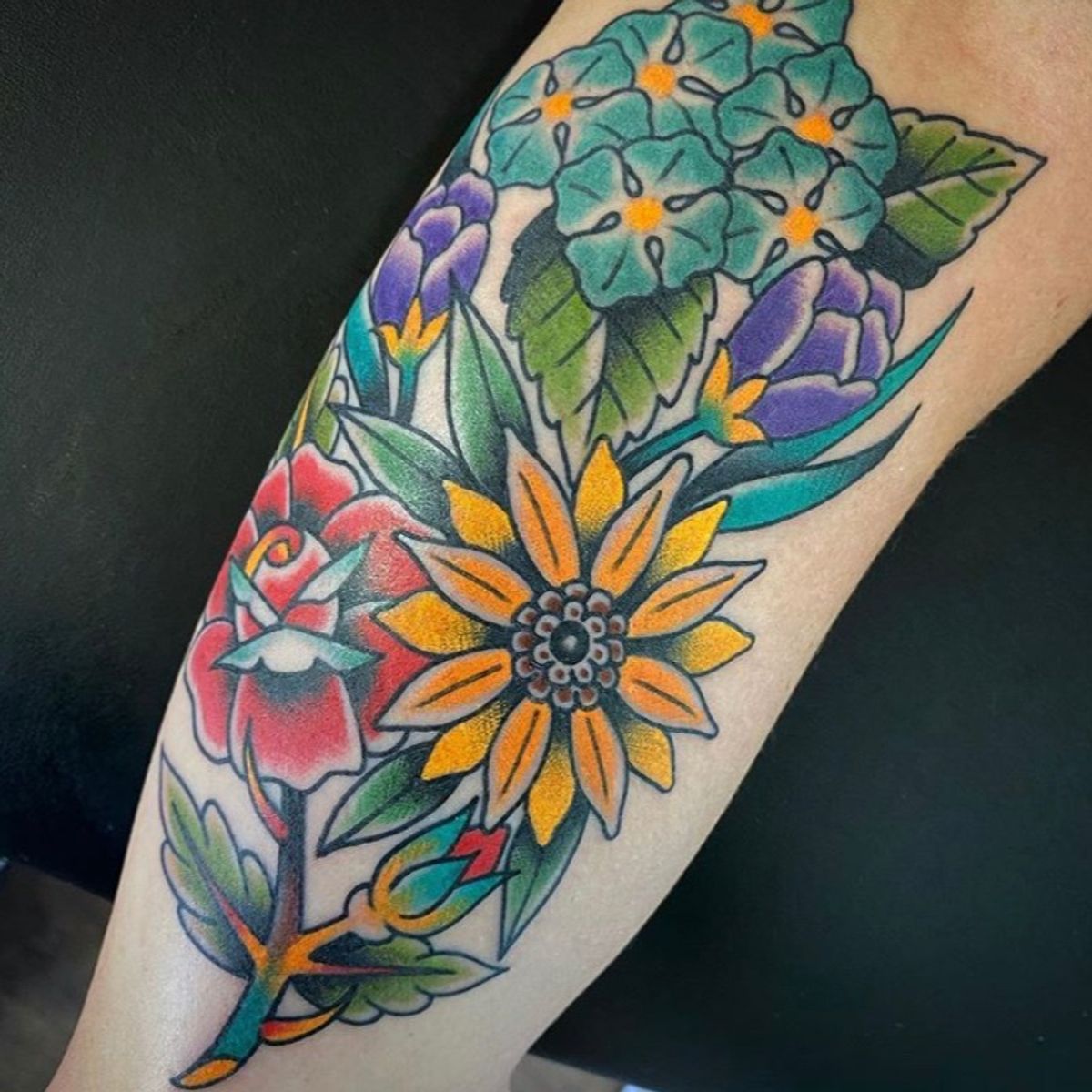Tattoo uploaded by Depiction Tattoo • Flowers half sleeve by Andrew