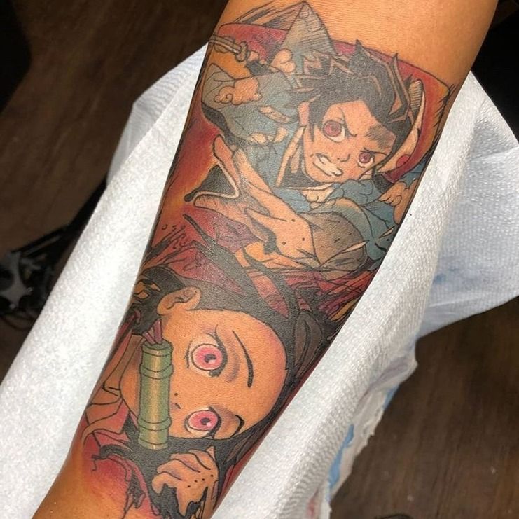ANIME AND CARTOON ONLY  on Instagram TANJIRO AND NEZUKO  THANKS  AGAIN thedmb   demonslayer demonslayertattoo tanjiro  tanjiroukamado tanjirotattoo nezuko