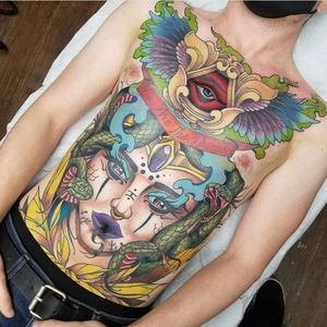 Medusa torso tattoo by Jason Mims