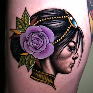 Neo traditional lady head by Chris O'Toole