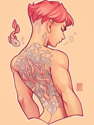 This is generally the styling I'd like to have if I were to get a back tattoo