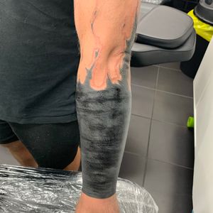 Fresh blackout pattern work to add comping down from the top of his arm