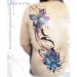 Dancing like Butterfly Wings➡️Contact: deexentattooing@gmail.com🦋Merci Christele!...#tatouagefemme #aquarelleflowers #abstracttattoo #tatouages #aquarelletattoo #tatouagefleur #watercolortattoo #rosetattoos #tattoo #tatouageparis #butterflytattoo #papillons#deexen #deexentattooing 