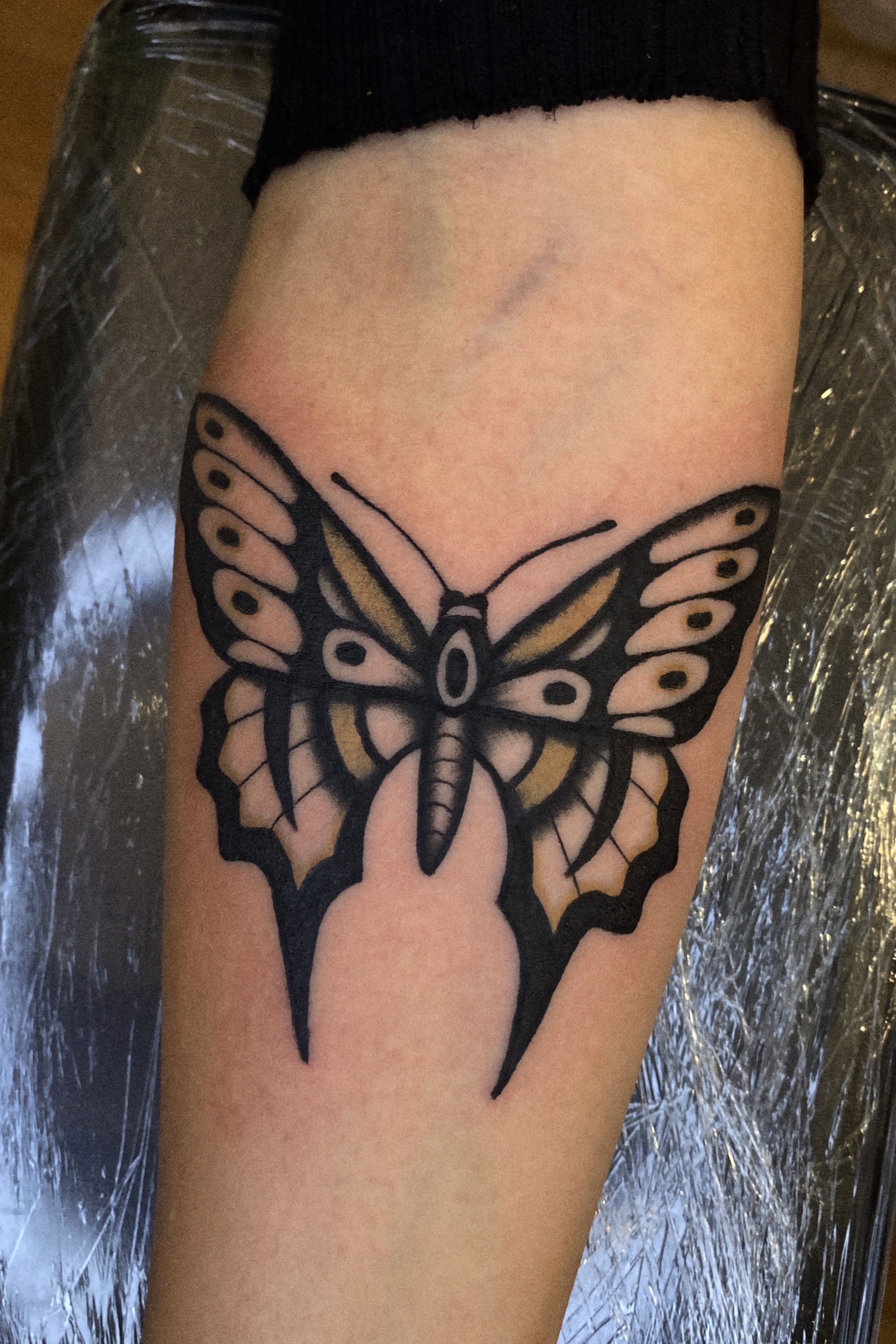 geometric butterfly by Abes RIP TattooNOW