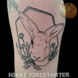 Precious lil Tintin memorial on Bryce. Design was created by Bryce Burton. nikkifirestarter.com...#tattoos #bodyart #bodymod #modification #ink #art #queerartist #queertattooist #mnartist #mntattoo #visualart #tattooart #tattoodesign #thetattooedlady #tattooedladymn #nikkifirestarter #firestartertattoos #firestarter #minnesotatattoo #memorialtattoo #rabbit #bunny #bunnytattoo #rabbittattoo #pet #pettattoo #lineart #linetattoo #illustrative #graphicart
