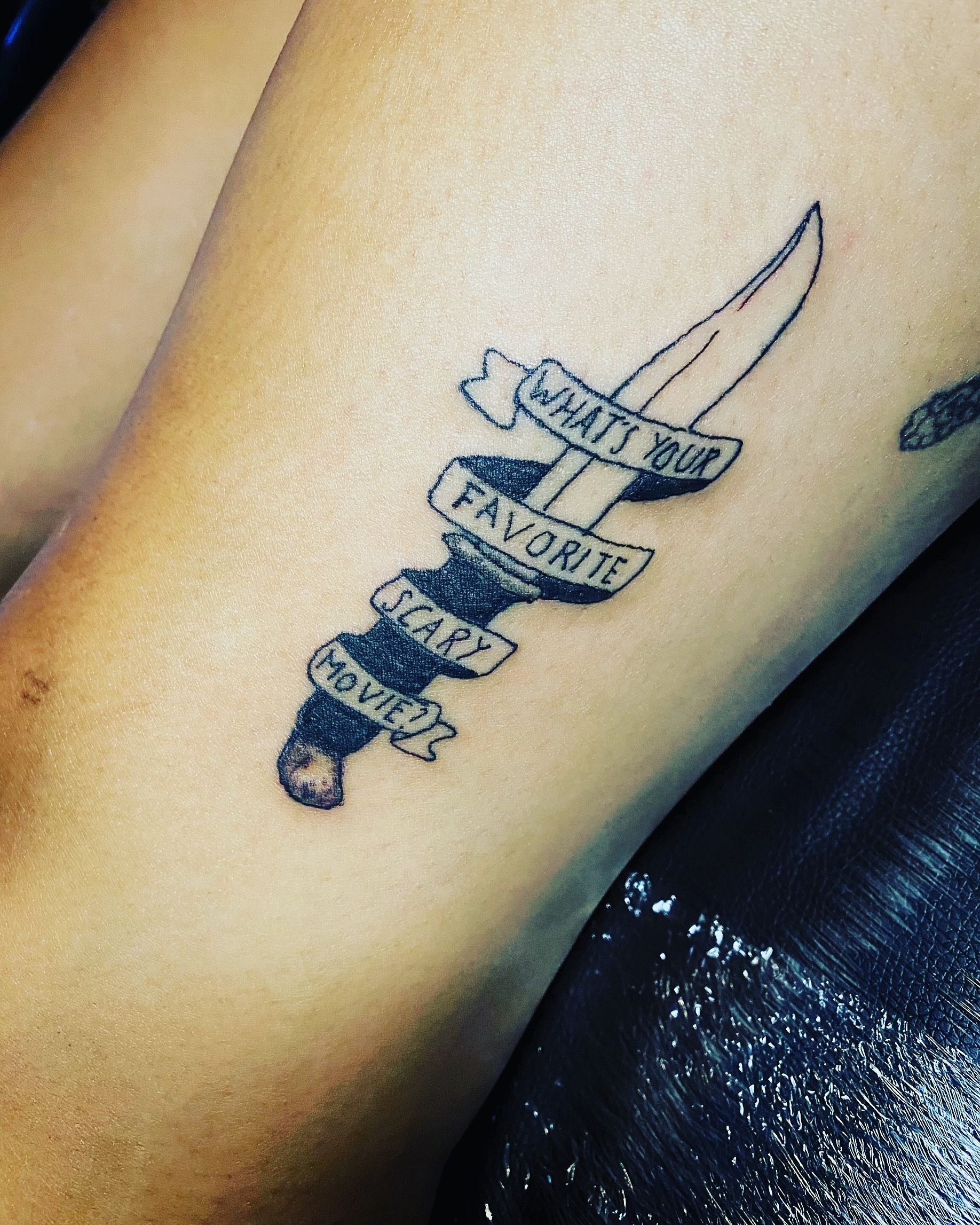 Painted Temple  Tattoos  Movie  Scream Knife by Hadley Clark