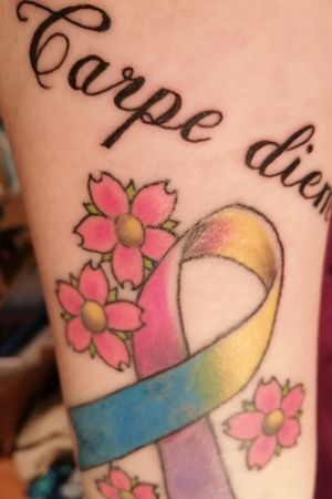 Had the ribbon touched up yesterday and carpe diem *sieze the day* added over the top I love it so much 