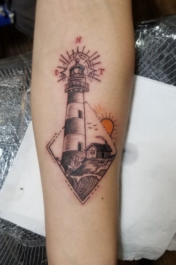 42 Great And Amazing Lighthouse Tattoo Ideas  Psycho Tats