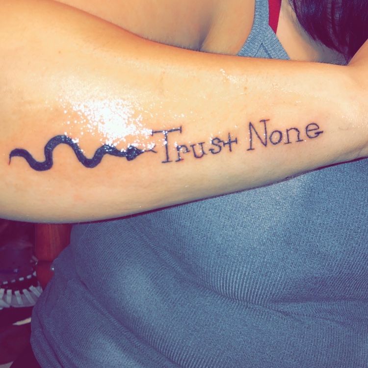 Trust None  Money tattoo Arm tattoos for guys Loyalty tattoo
