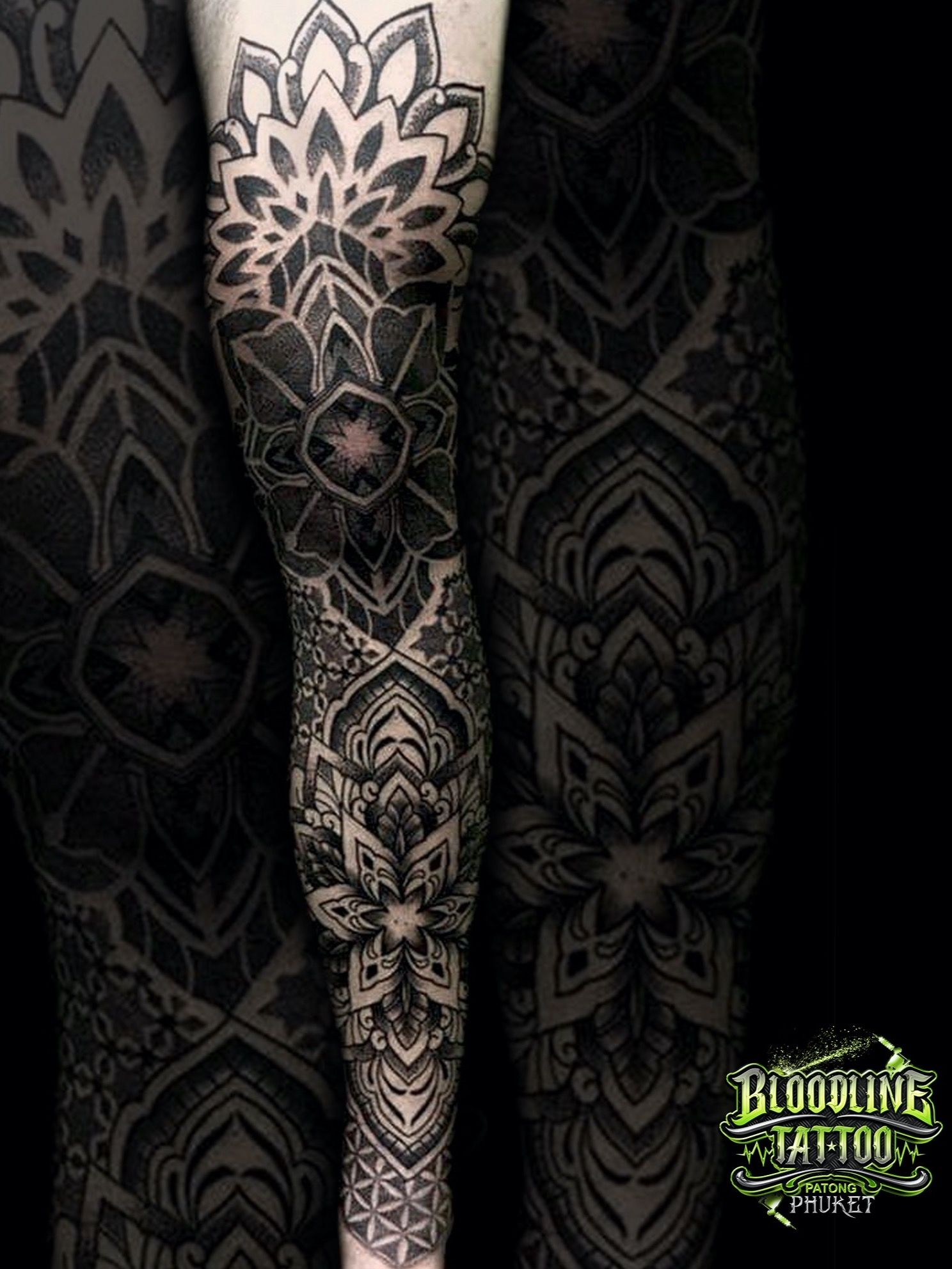 Leg Nice One More Dotwork Tattoo Of Nice Mandala Flower For Girl