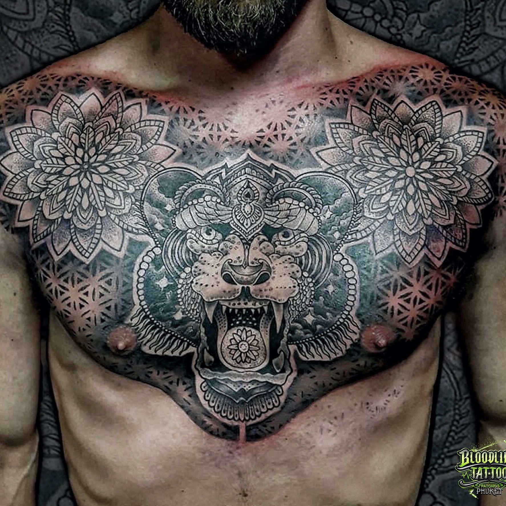 Tattoo uploaded by thomas rousseau  chest chesttattoo tattoochest  geometry geometric geometrictattoo sacredgeometry sacredgeometrytattoo  dotworktattoo dotwork dottattoo blackworktattoo blackwork psychedelic  patternwork patterntattoo 