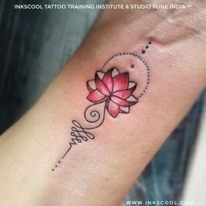 Unalome tattoo made by Syed Hamza Ali at INKSCOOL Tattoo Training Institute & Studio Pune India ™#unalometattoo #unalome #UnalomeTatuagem #lotustattoo #lotus #lotusflower #linework #linearttattoos #lineart #linetattoo #minimaltattoo #minimalistic #minimialist #buddhainspiredtattoos #buddhism #buddhisttattoo #wristtattoo #simpletattoo #SimpleAndBeautifulTattoo #simple #tattoodesign #inkscool #punetattoo #punetattoostudio #inkscooltattoos