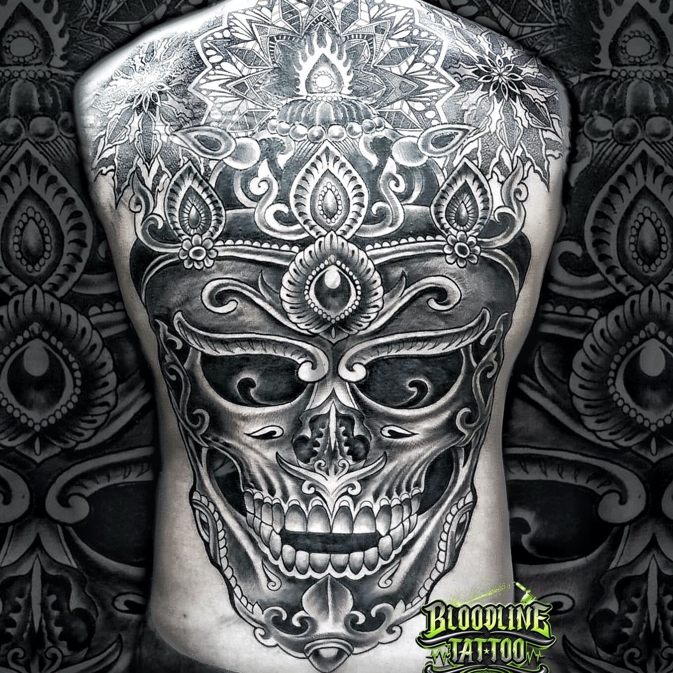 East End Tattoo on Instagram Skull geometric piece done by maryjtattoo  skull skulltattoo rose rosetattoo geometric shading tattoo ink  girlswithtattoos