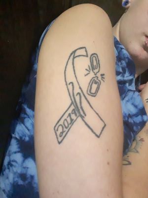 Addiction recovery ribbon sadly relapsed so year needs redone 