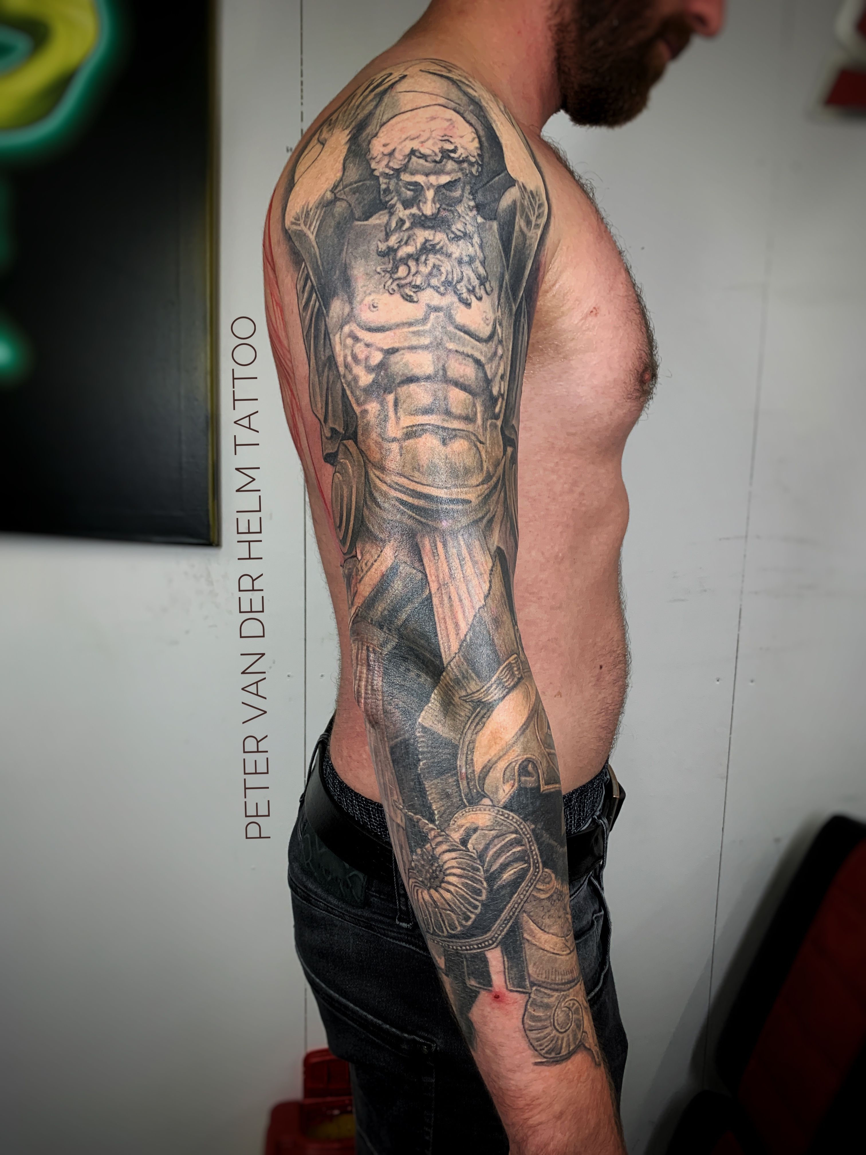 Tattoo uploaded by Peter van der Helm  Full sleeve with Falanx and Atlas  completely healed  Tattoodo