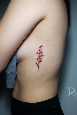 Colored Fineline mini flowers  tattoo 