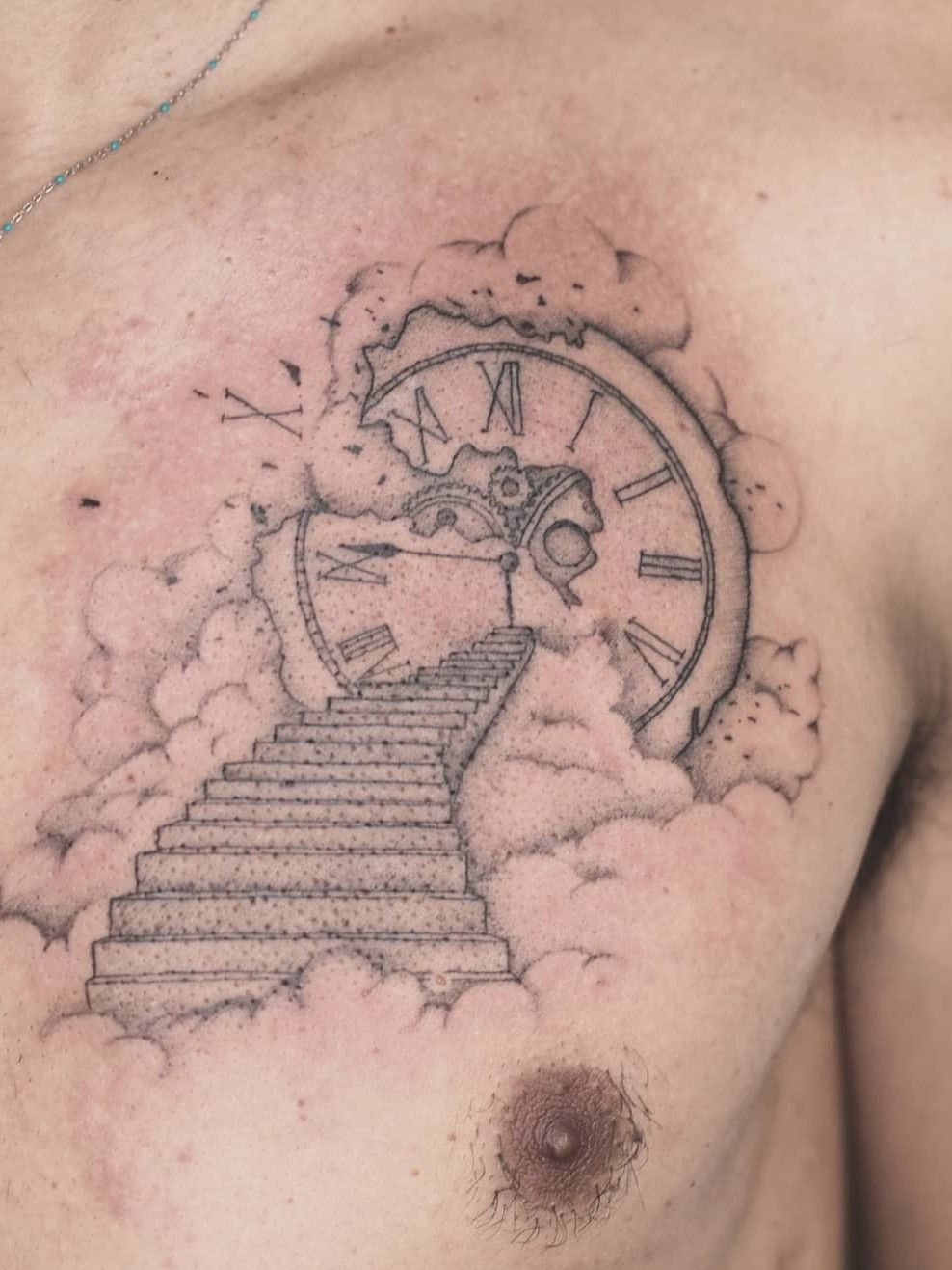 Wottos Ink Tattoo Studio  Stair way to heaven design from last week     Artist  danielwattersontattooist     We have a few appointments left this month 