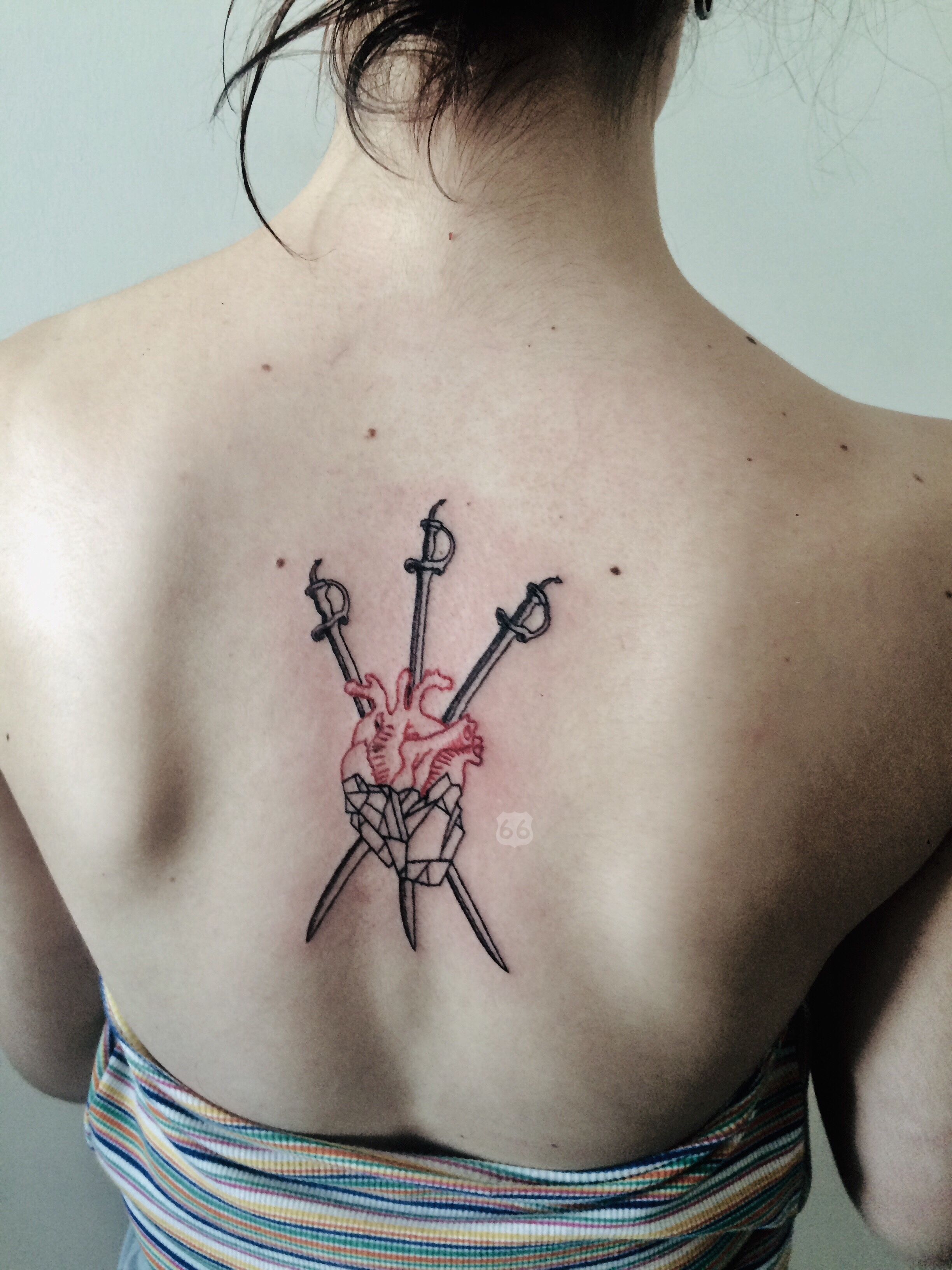 Tattoosday A Tattoo Blog dawn lonsinger and the Three of Swords The  Tattooed Poets Project
