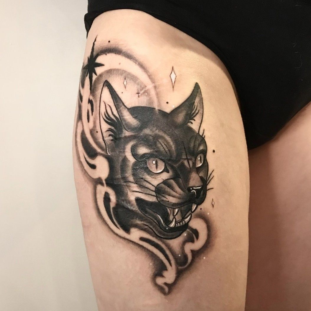 Nice Grumpy Cat Tattoo On Bicep