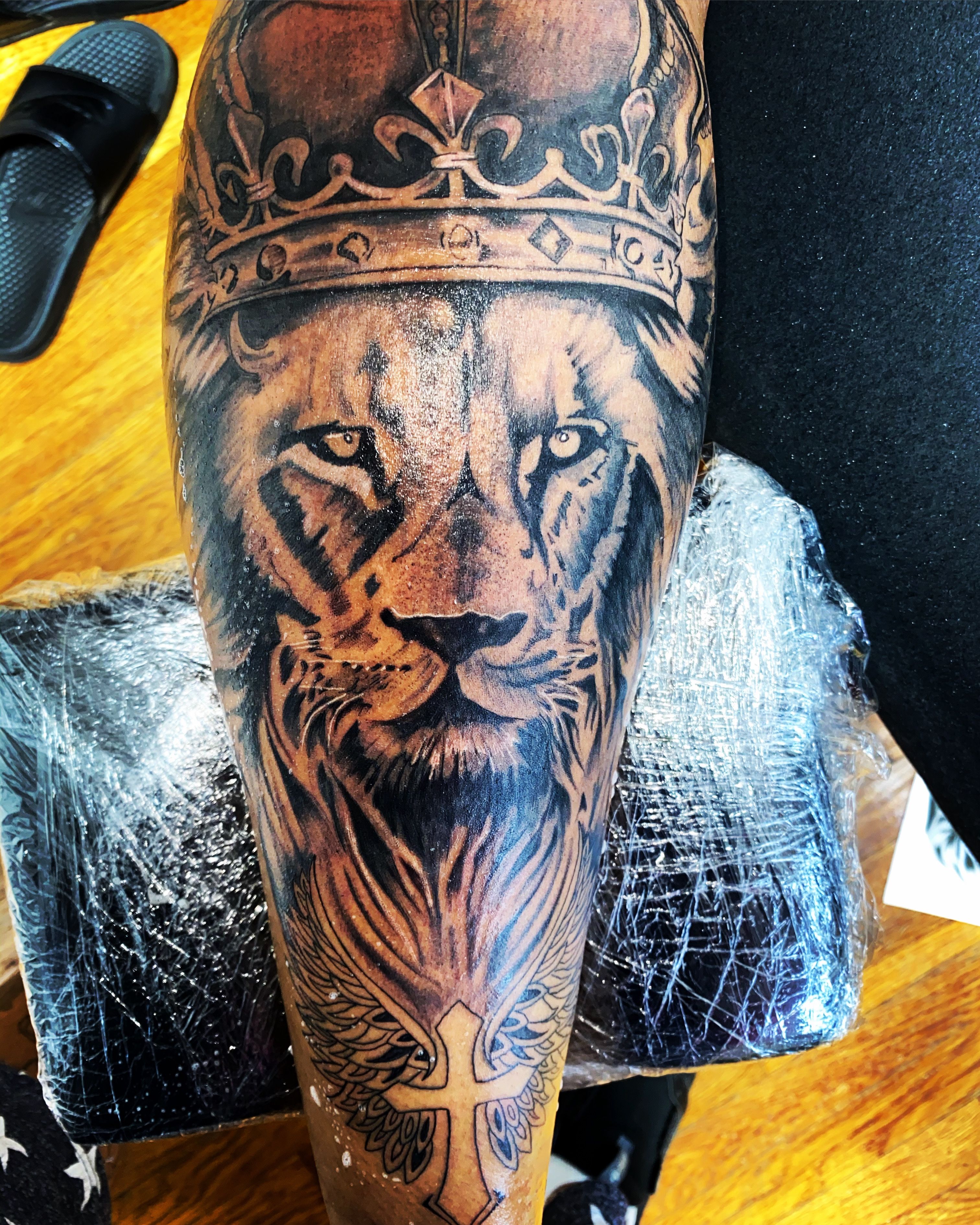 6pcs Waterproof Temporary Tattoo Sticker Jungle Tiger Lion King Crown For  Men  eBay