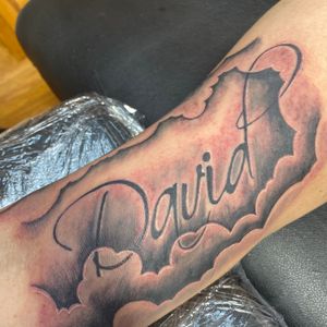 GKunny TattooBlack and Gray Lettering “David”
