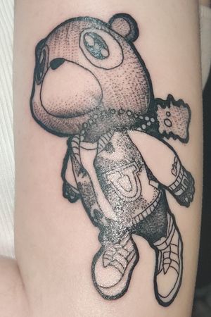 Kanye west graduation bear done by Amanda Fox at Nirvana Tattoos, Glasgow, Scotland 