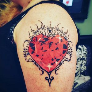You sparkle the most when you lead with your heart. ❤ I finally got to finish this beauty. .......#red #jewelry #gem #ornamental #heart #tattoo #tattoos #tattooed #inked #tatt #tatts #tattooist #tattooideas #tattooartist #tattooer #tattoolife #minitattoo #tattooing #tattooart #minimalistictattoo #newtattoos #tattoolovers #girlswithtattoos #tattooapprentice #minimaltattoo #darkiztlght