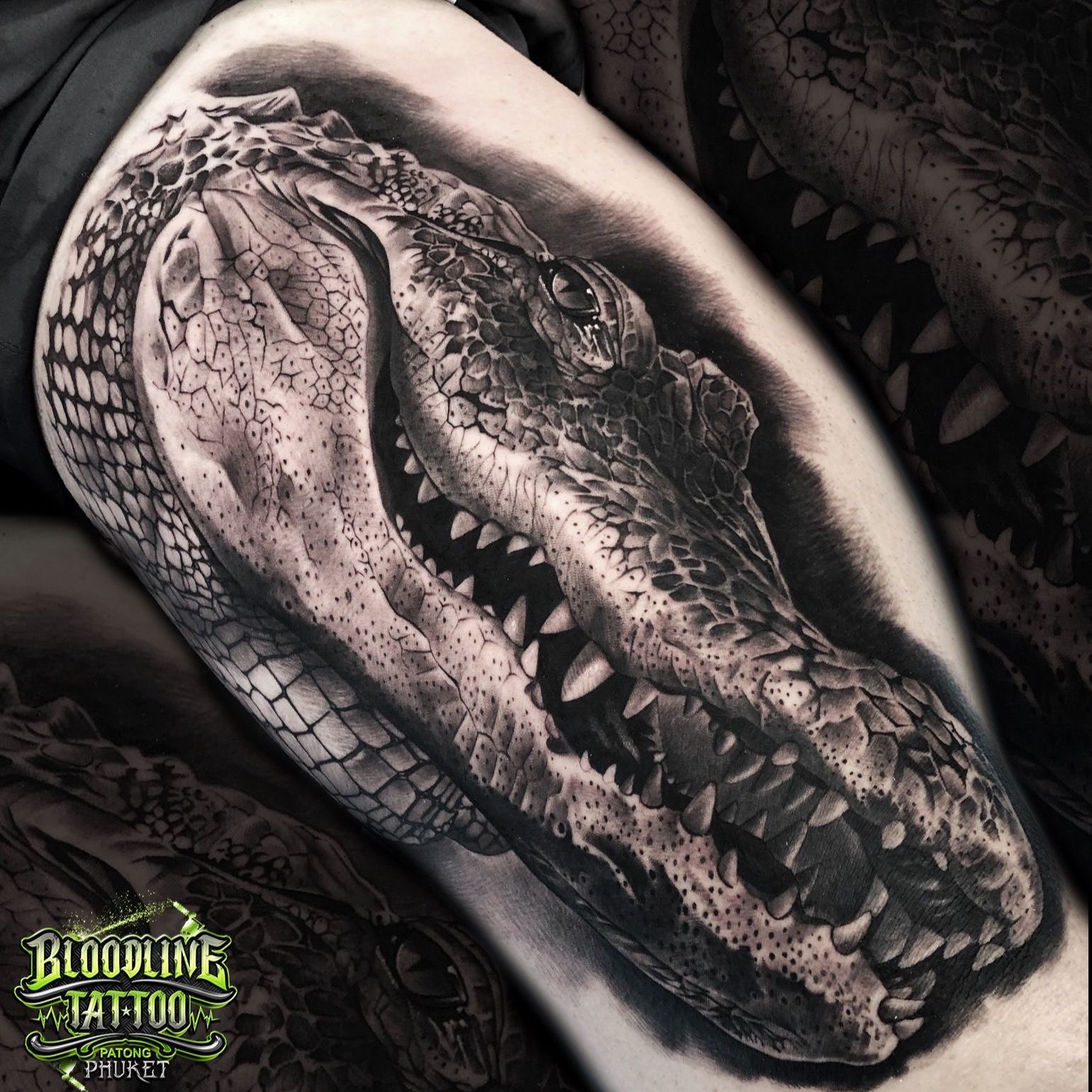 Premium Vector  Crocodile tattoo old school