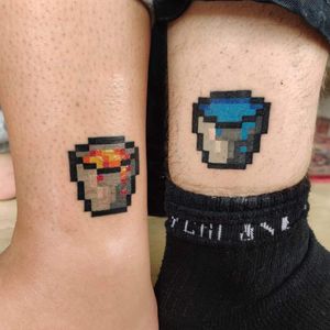 Mindcraft inspired boyfriend/girlfriend tattoos 💦🔥