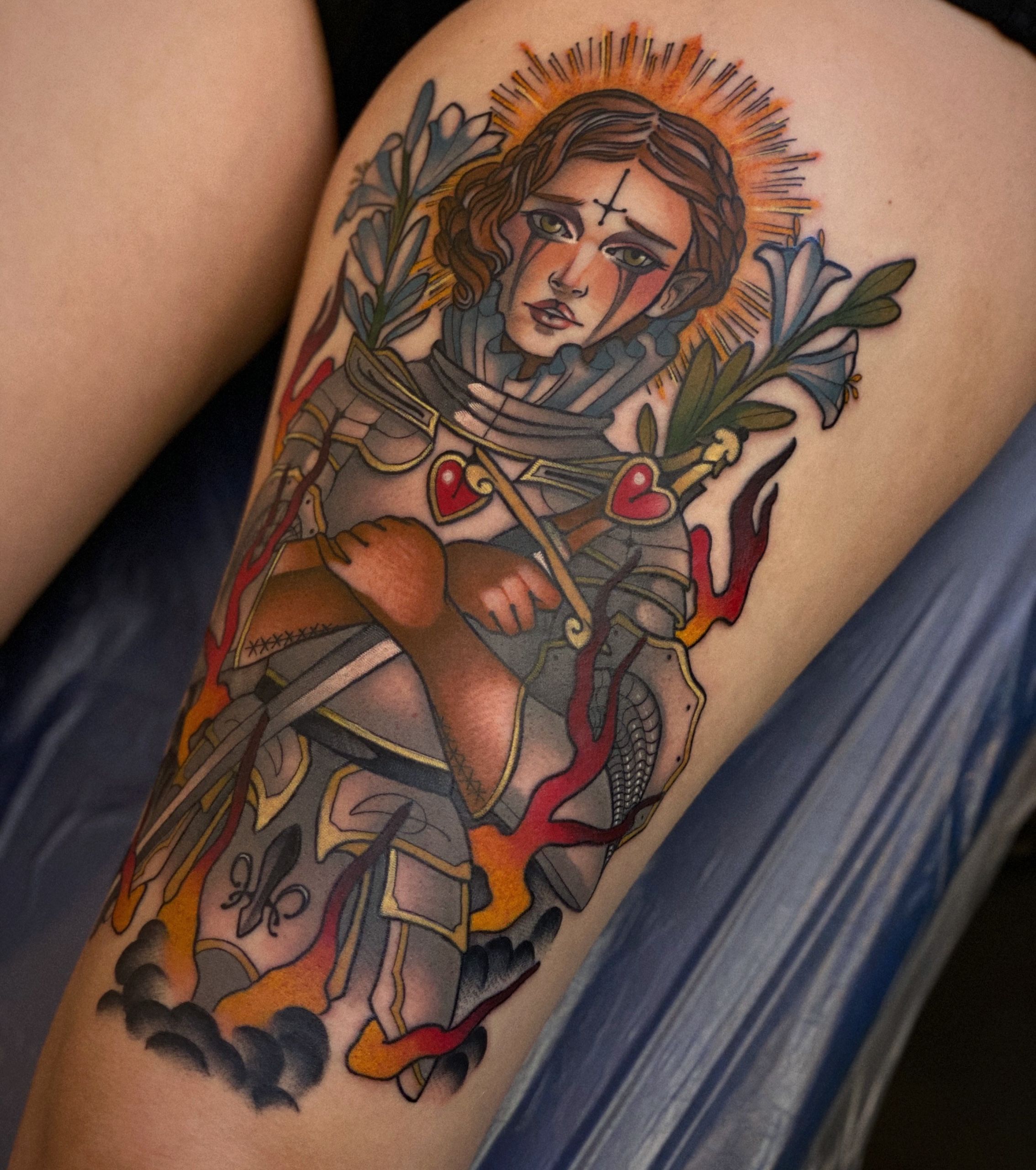 Knight Traditional Tattoo Style Graphics  Envato Elements