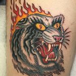 #tiger #fire #blackmetal #oldschool #traditional #sevendoorstattoo #manusantana