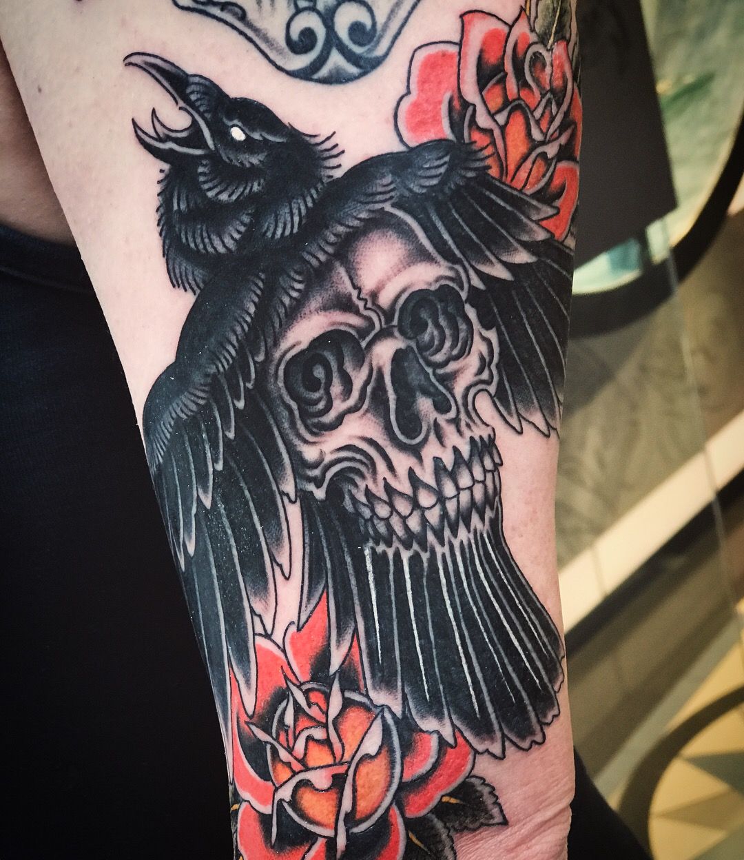 raven skull  Inspirational tattoos Skull tattoo Tattoos
