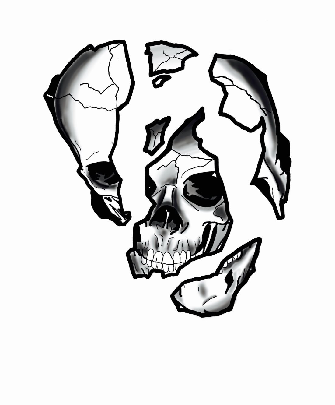 Broken Jaw Skull
