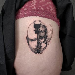 Illustrative tattoo by Kristianne aka krylve #kristianne #krylev #illustrative #ghostintheshell #anime #manga #film