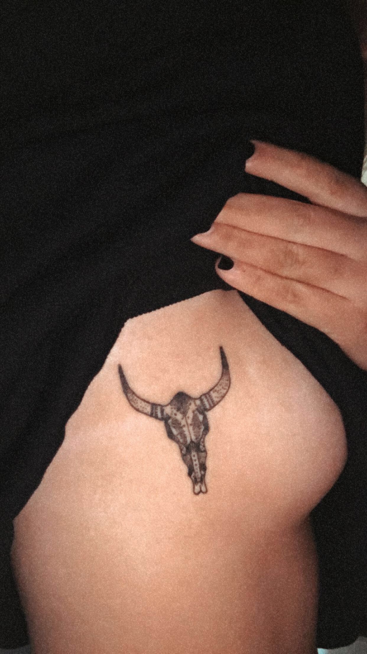 Tiny Bull Skull Tattoo on Finger by Ben Licata: TattooNOW