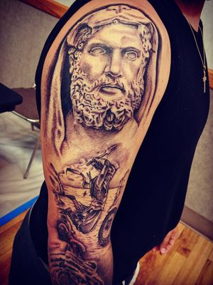 Hercules tattoo done at the ink Masters expo in Grapevine Texas.....#greekmythologytattoo