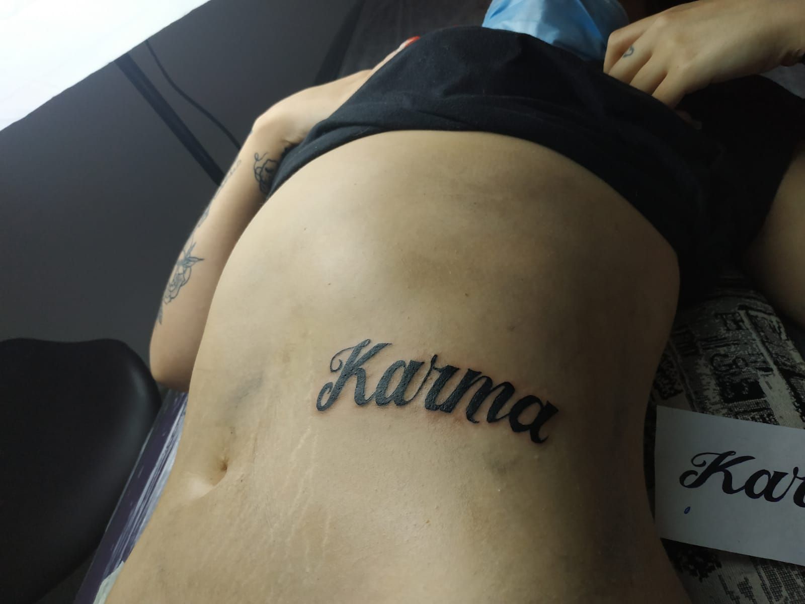 Permanent Unisex Karma Tattoo