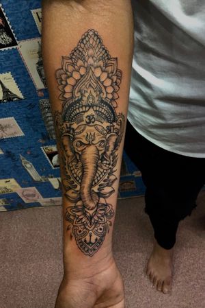 Mandala with Ganesh ji Tattoo