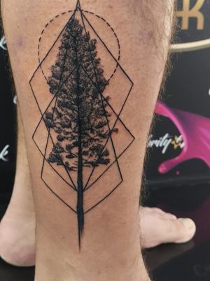 My love of trees and nature with some geometric shapes.