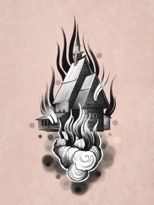 Available design for tattoo! Wood house) 