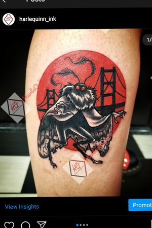 Mothman tattoo by AngieHarleQuinn_Ink