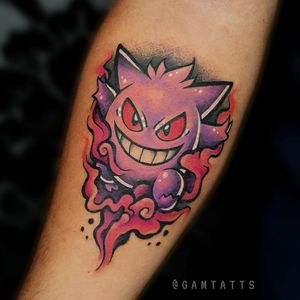 Tatuaje de Pokémon  Pokemon tattoo, Gengar tattoo, Tattoos for guys